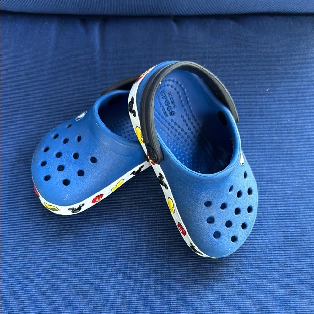 CROCS Blue and Black Water Shoes with Perforated Design